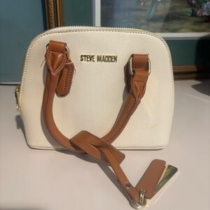 Steve Madden Cream and Brown Mini Bag